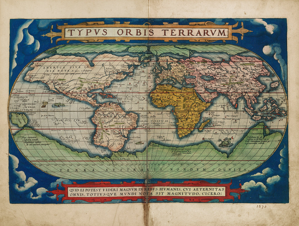 'Typus Orbis Terrarum', an atlas sheet from an edition of Theatrum ...