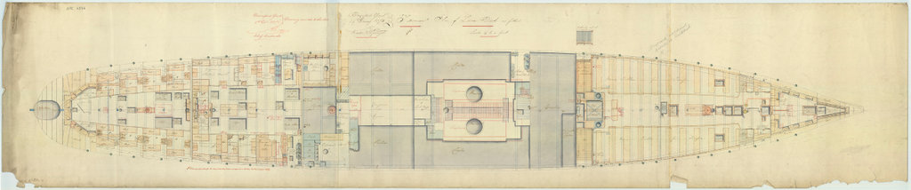 Scale 1:48. Plan showing the lower deck for the iron troopship HMS ...