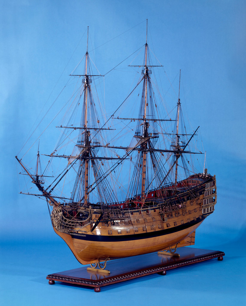 Scale: 1:34.3. A contemporary full hull model of the 'Victory' (1737 ...