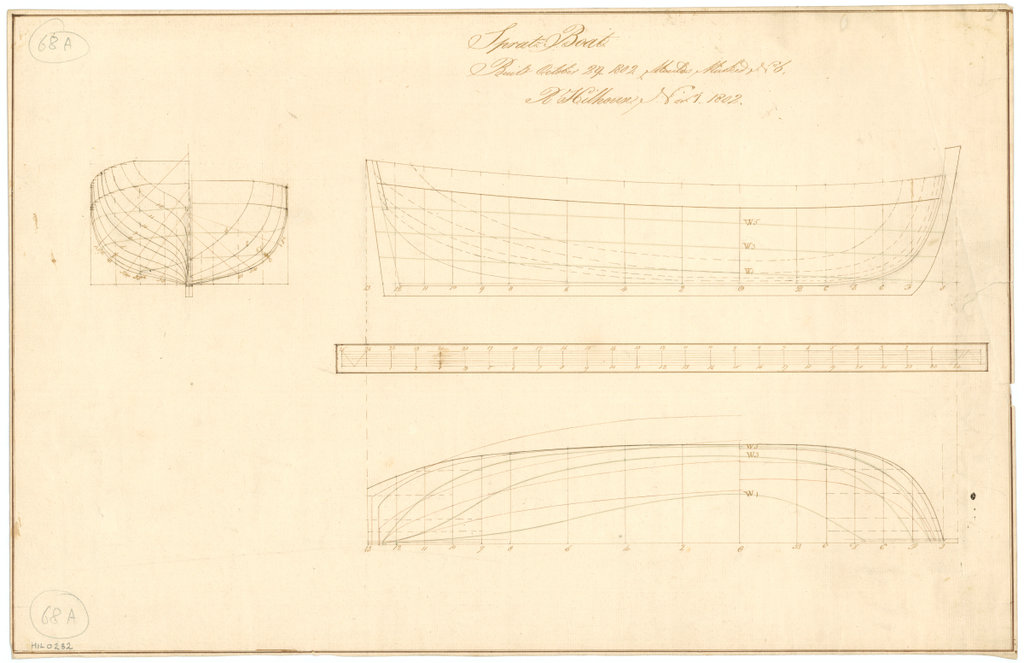 Scale 1 24 Plan Showing The Body Plan Sheer Lines And Longitudinal Half Breadth For An