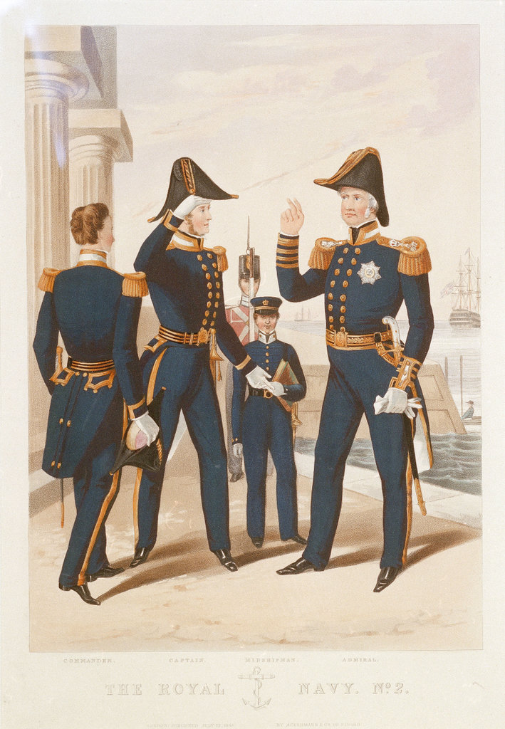 'The Royal Navy. No 2. Commander. Captain. Midshipman. Admiral.'