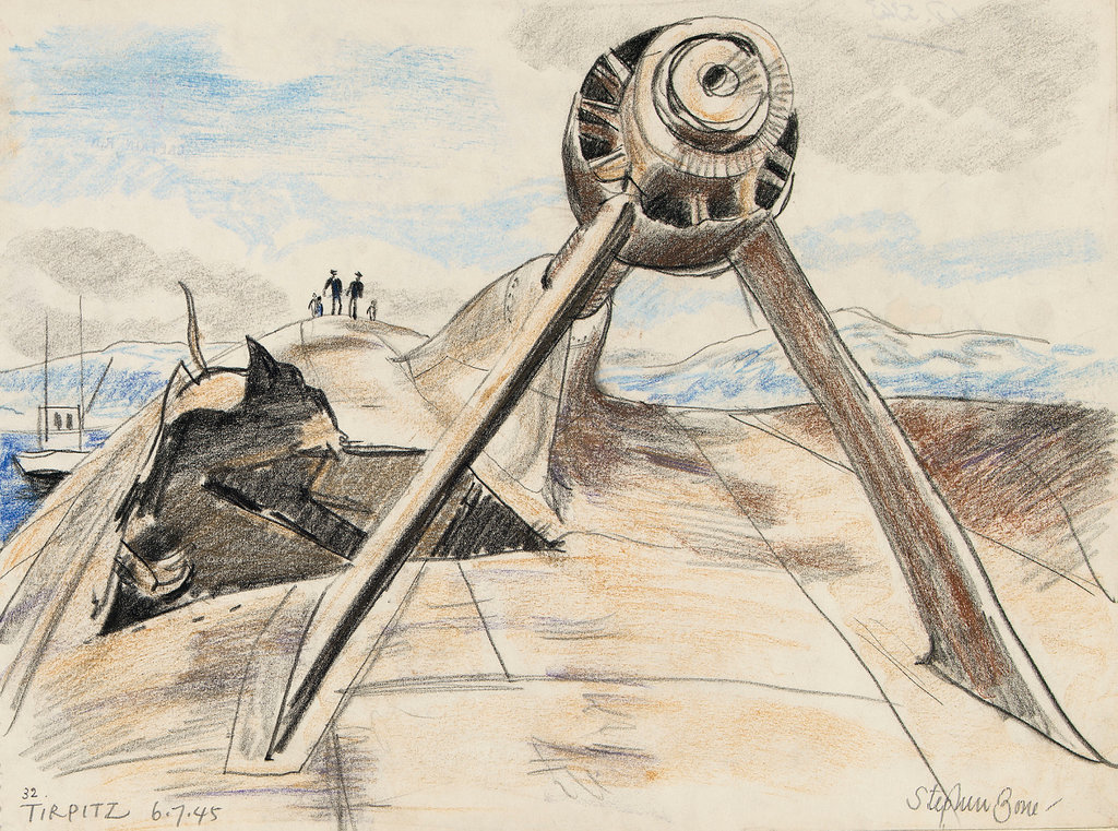Tirpitz' 6.7.45 starboard propeller bracket and shaft