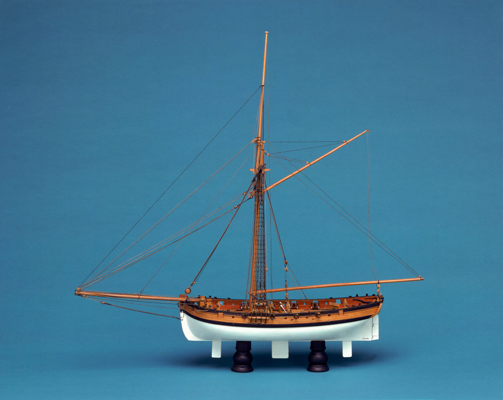 Scale: 1:48. A contemporary full hull model of the 'Trial' (1790), a 12 ...