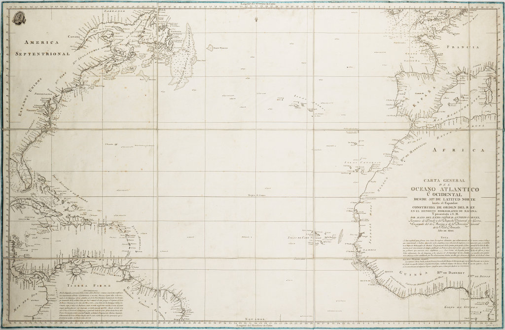 Scale: 1:12 000 000. A graduated Mercator chart with the meridian ...